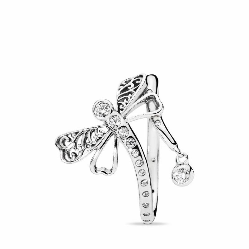 Pandora Dreamy Dragonfly Stackable Ring Silver Egypt QW5971830